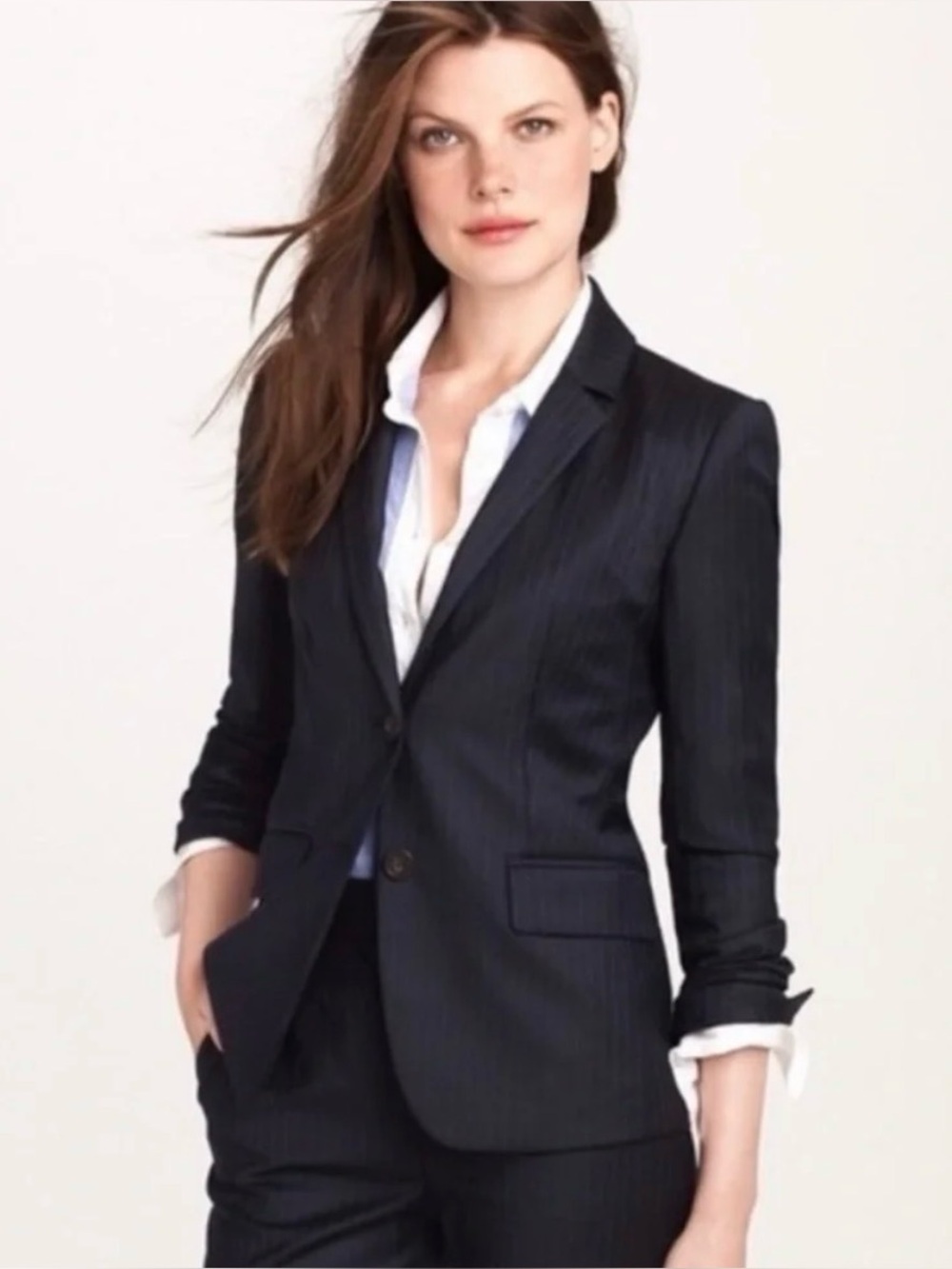 J. Crew 6 Vintage 4 Season Merino Wool Super 120 Pinstripe Preppy Y2K Tailored
